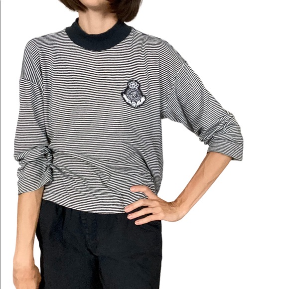 Vintage Striped Mock Neck Top - Picture 2 of 11